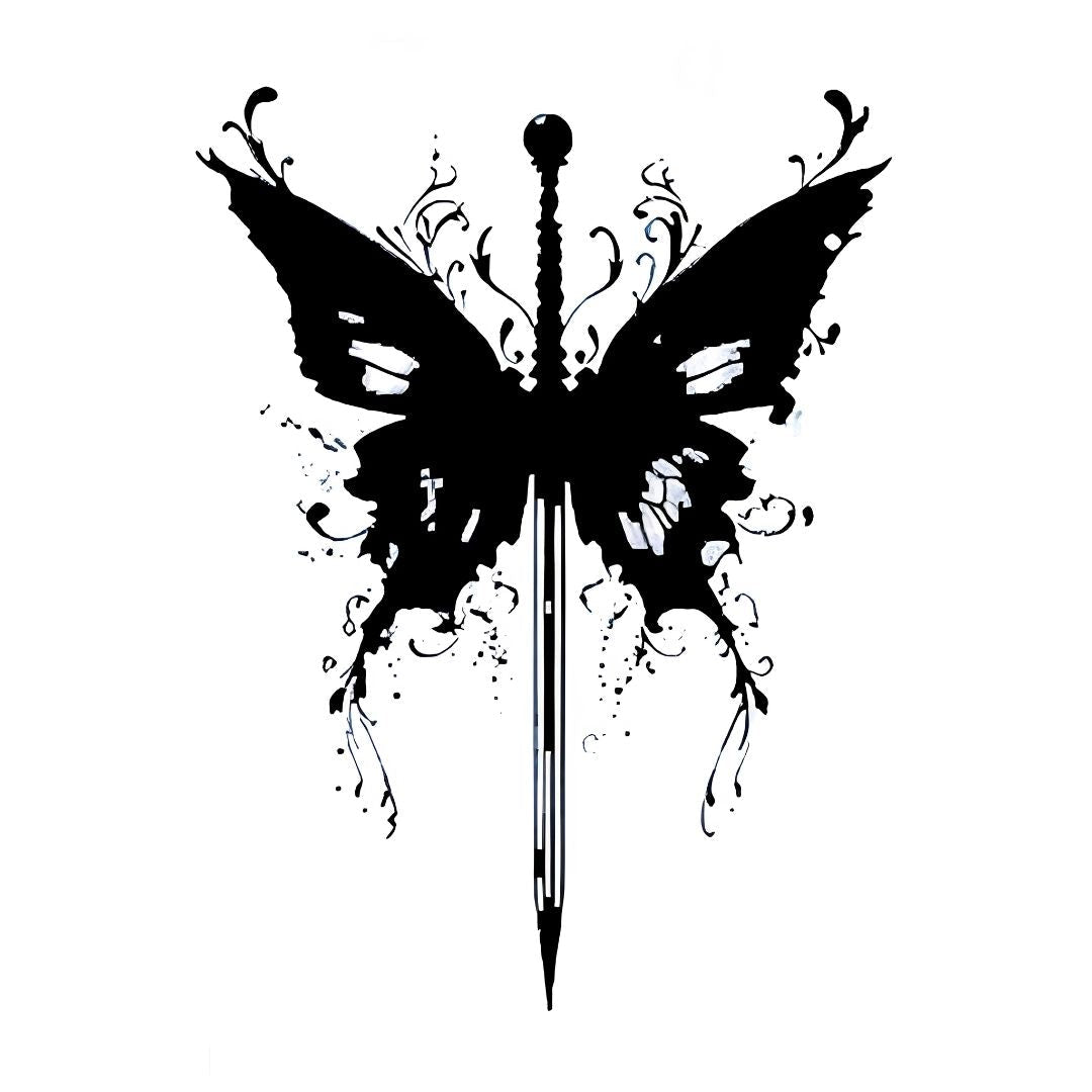 Dark Butterfly Sword Tattoo - 2 | Temporalis