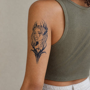 Dark Elf Girl Tattoo - 1 | Temporalis