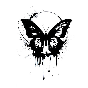 Dark Ink Drip Butterfly Tattoo - 2 | Temporalis
