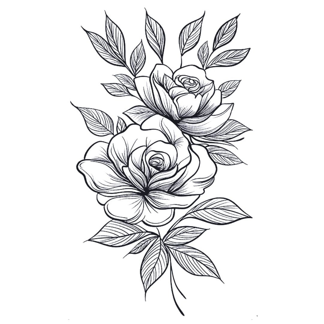 Double Rose Bouquet Tattoo - 2 | Temporalis