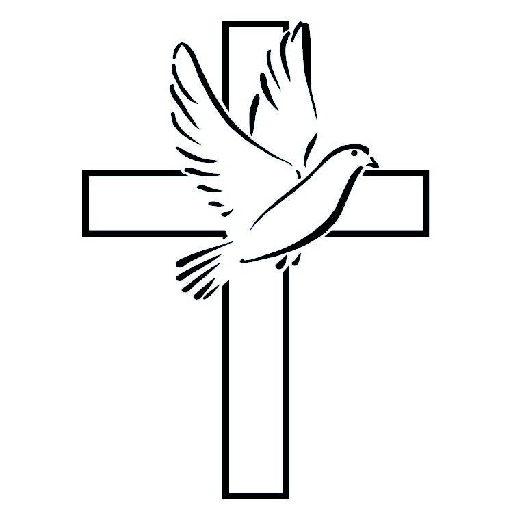 Dove and cross temporary tattoo, fine line - 2 | Temporalis