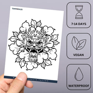 Dragon Peony Tattoo - 3 | Temporalis