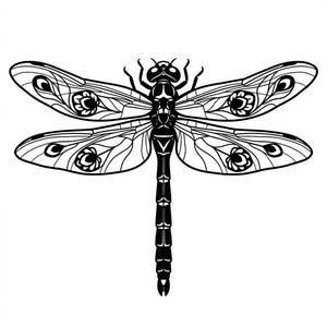 Dragonfly temporary tattoo with floral wings - 2 | Temporalis