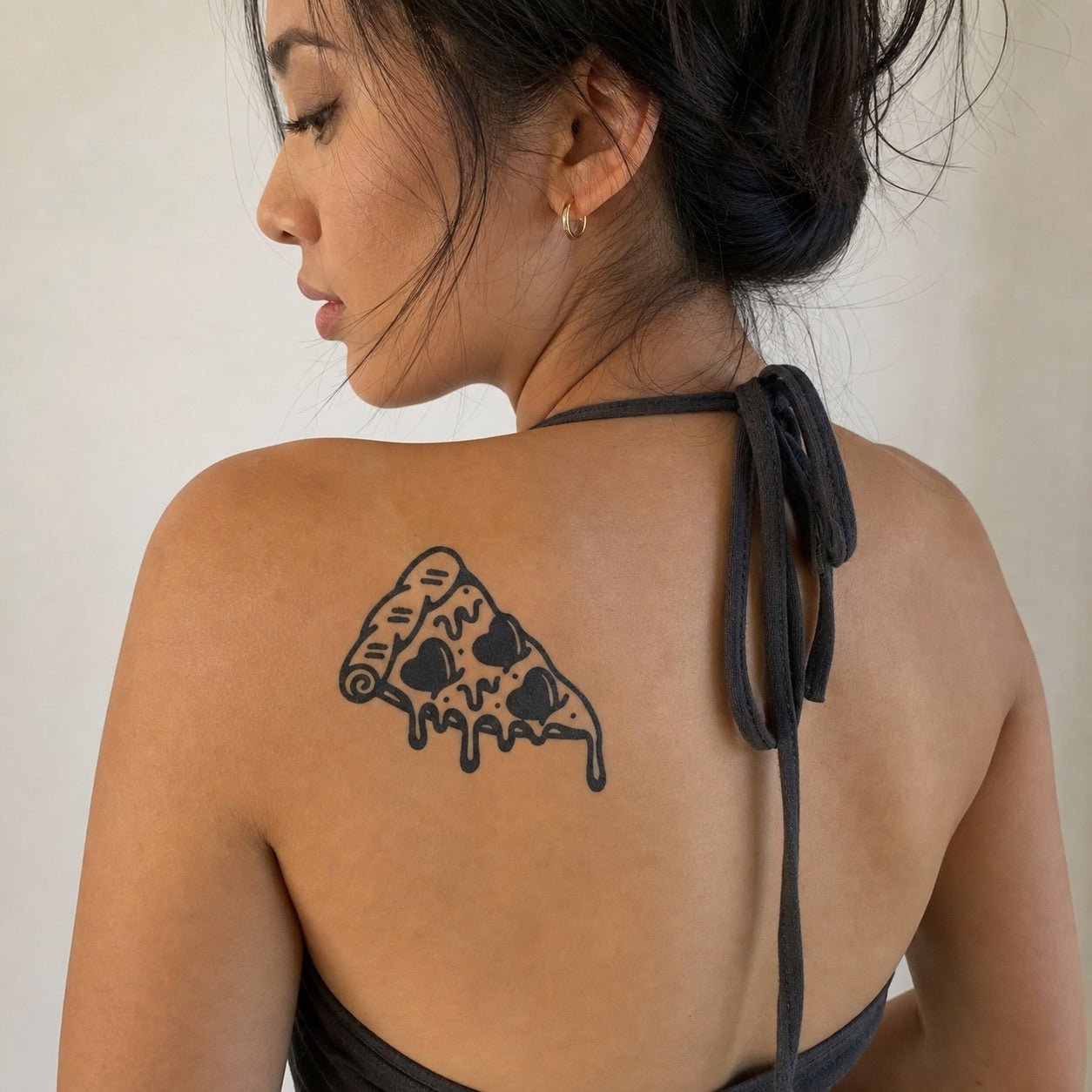 Dripping Pizza Heart Tattoo - 1 | Temporalis