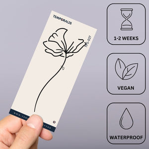 Coquelicot Élégant 2 - Temporalis® - Tatouage temporaire