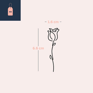 Contour de rose élégant 3 - Temporalis® - Tatouage temporaire