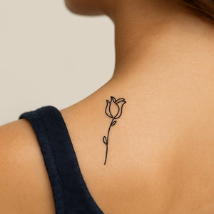 Contour de rose élégant 1 - Temporalis® - Tatouage temporaire