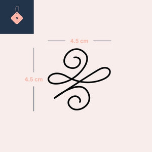 Ethereal Swirl Emblem 3 - Temporalis® - Tijdelijke tatoeage