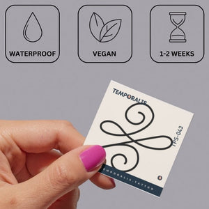 Ethereal Swirl Emblem 2 - Temporalis® - Tijdelijke tatoeage