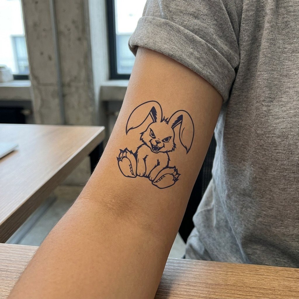 Evil Bunny Tattoo - 1 | Temporalis