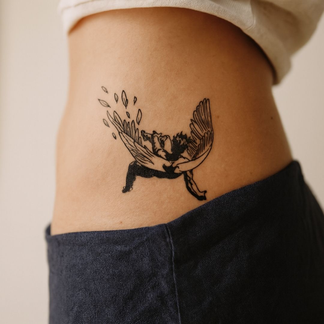 Falling Icarus temporary tattoo - 1 | Temporalis