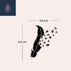 Feather Turning into Birds Temporary Tattoo - 4 | Temporalis