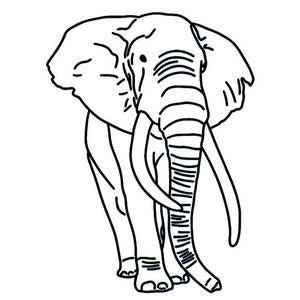 Fine line elephant temporary tattoo - 2 | Temporalis