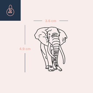 Fine line elephant temporary tattoo 3 - Temporalis