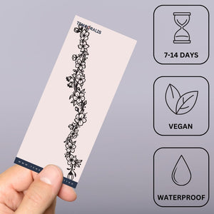 Fine line floral garland temporary tattoo - 3 | Temporalis