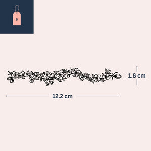 Fine line floral garland temporary tattoo - 4 | Temporalis