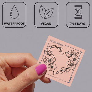 Fine line floral heart outline temporary tattoo - 3 | Temporalis