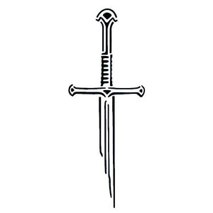 Fine line longsword temporary tattoo - 2 | Temporalis