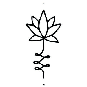 Fine line lotus flower temporary tattoo - 2 | Temporalis