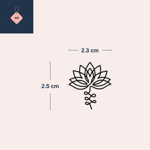 Fine line lotus flower temporary tattoo - 4 | Temporalis