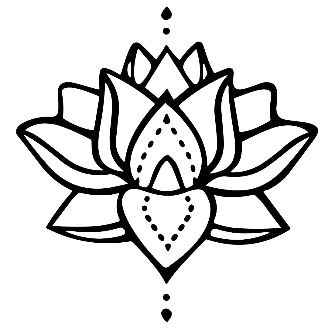 Fine line lotus temporary tattoo with dots - 2 | Temporalis