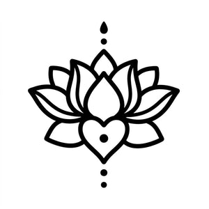 Fine line lotus temporary tattoo with dots - 2 | Temporalis