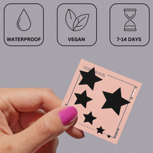 Five black stars temporary tattoo - 3 | Temporalis