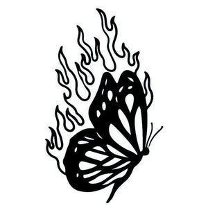 Flaming Butterfly Temporary Tattoo - 2 | Temporalis