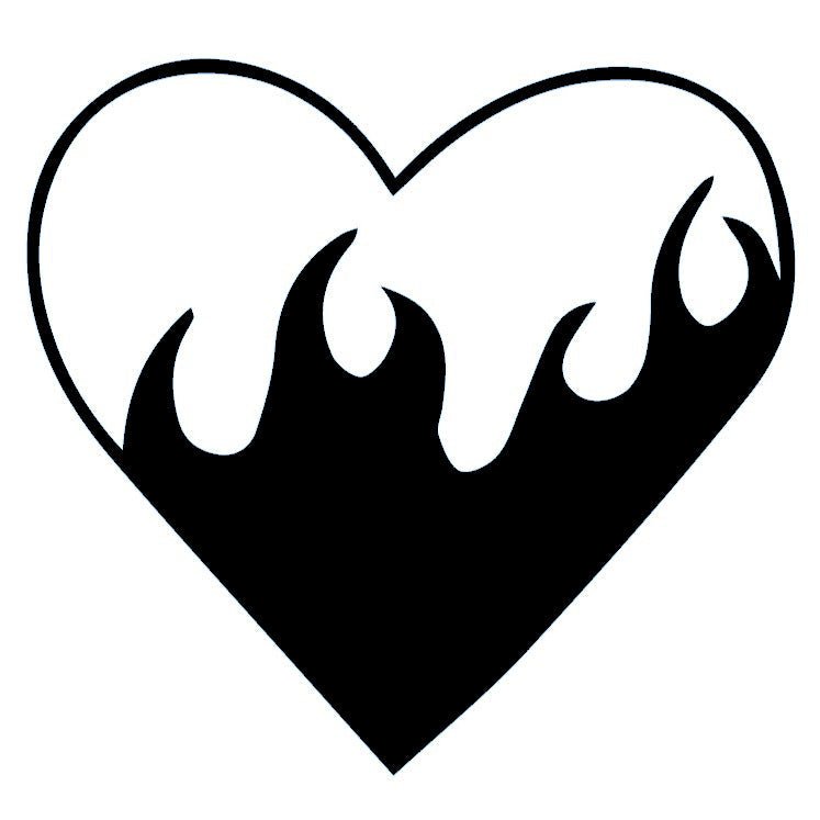 Flaming Heart Temporary Tattoo - 2 | Temporalis