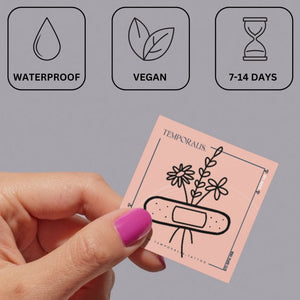 Floral Bandage Temporary Tattoo, Fine Line - 3 | Temporalis