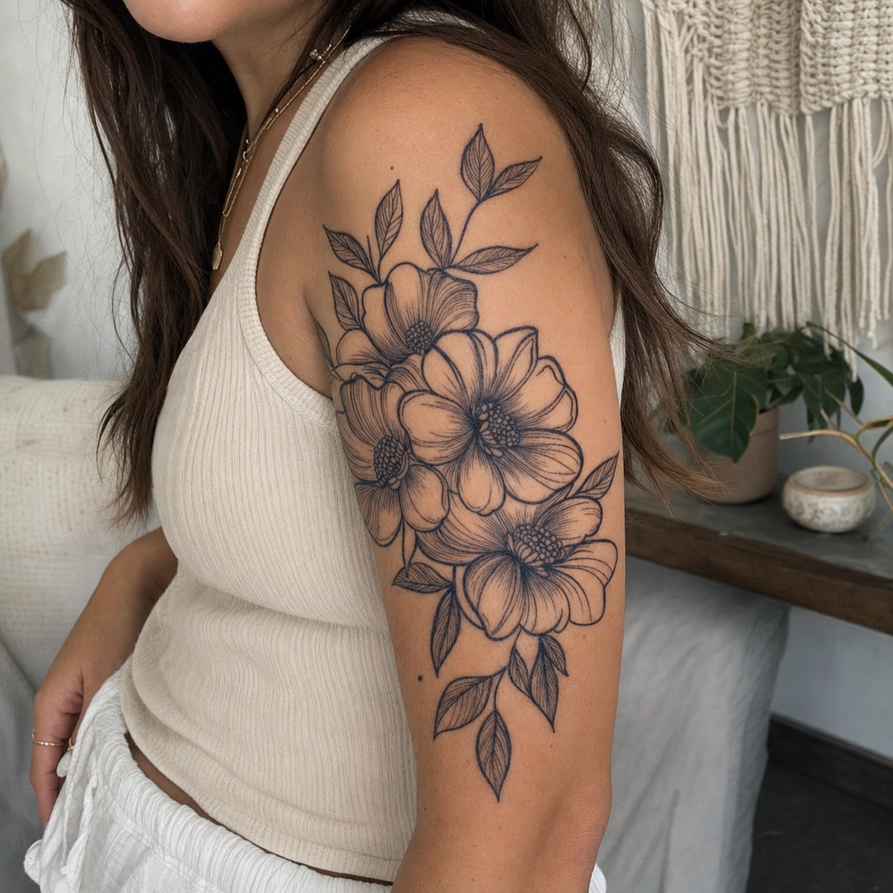 Floral Bouquet Tattoo - 1 | Temporalis