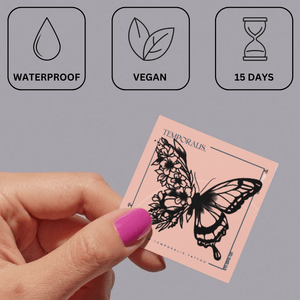 Papillon Floral 3 - Temporalis® - Tatouage Temporaire