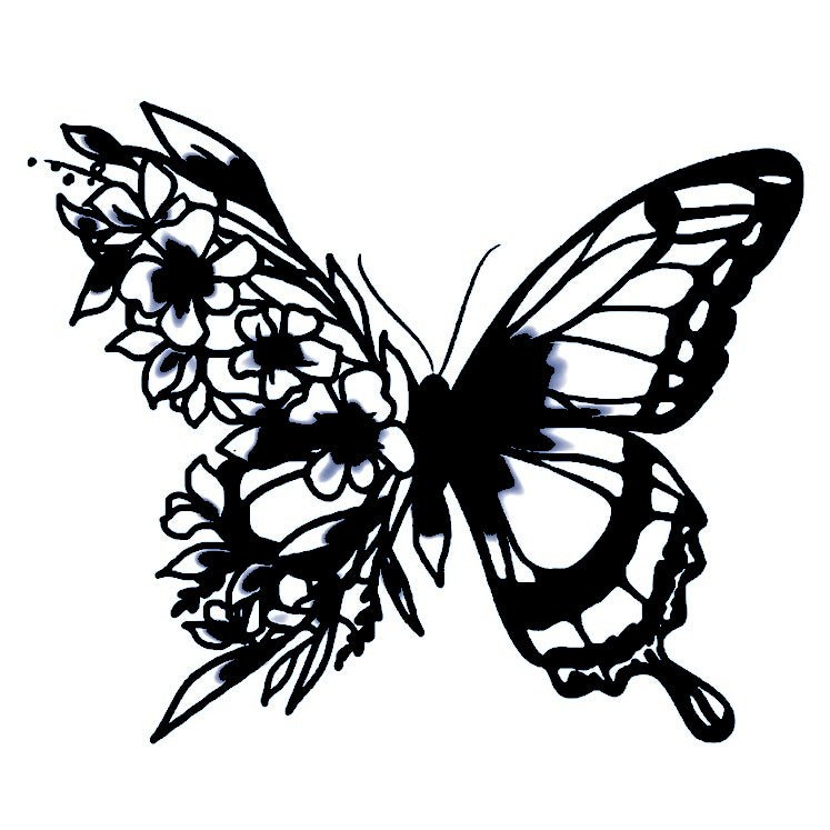 Floral Butterfly 2 - Temporalis