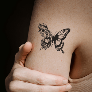 Papillon Floral 1 - Temporalis® - Tatouage Temporaire