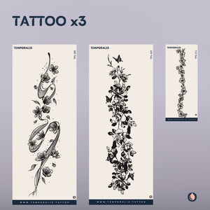 Floral Garland - XL Tattoo Kit (3 tattoos) 1 - Temporalis