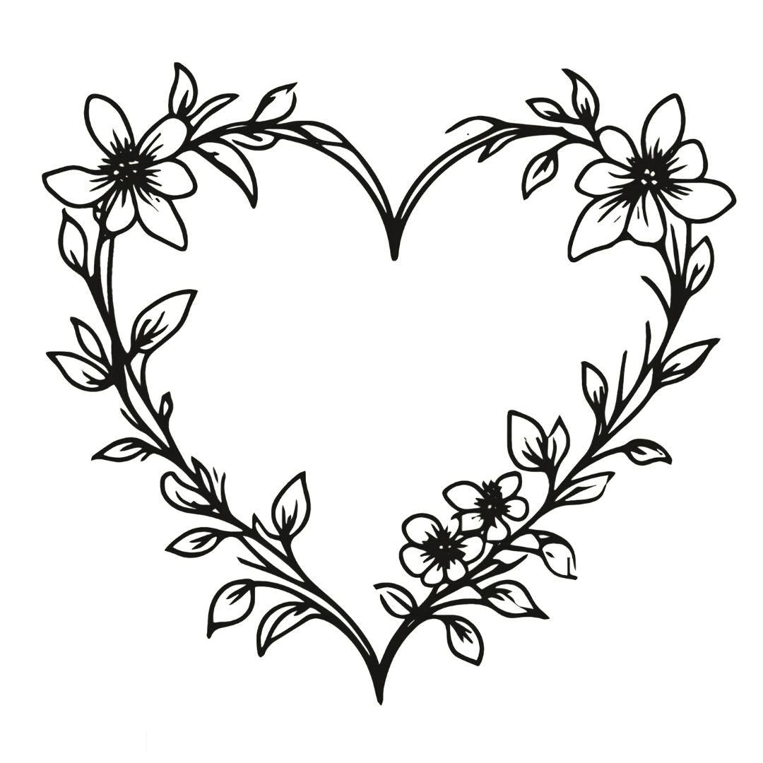 Floral Heart Wreath Tattoo - 2 | Temporalis