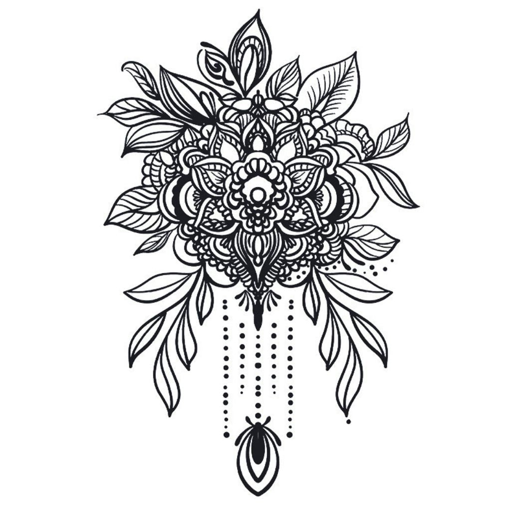 Floral Mandala Chandelier Tattoo - 2 | Temporalis