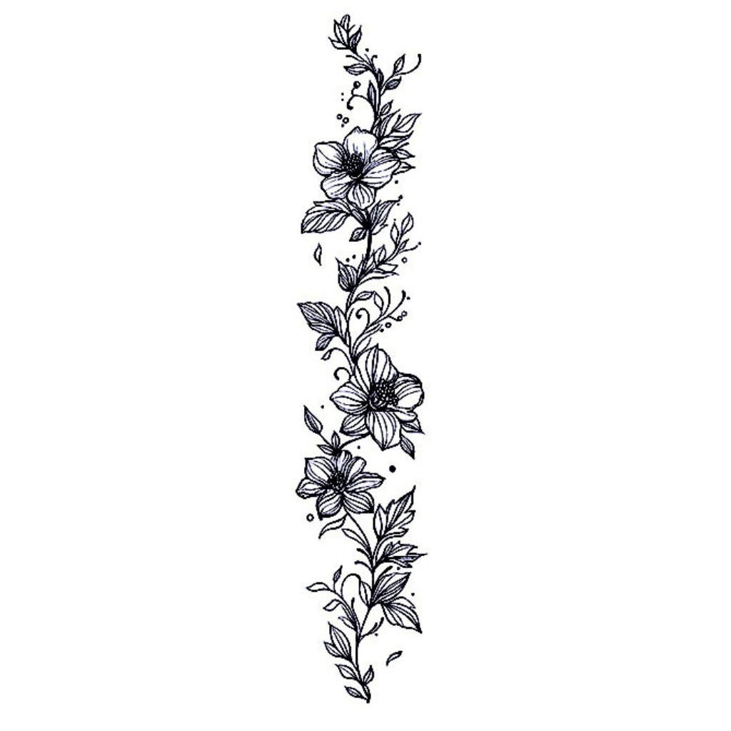 Floral Vine Garland Tattoo - 2 | Temporalis