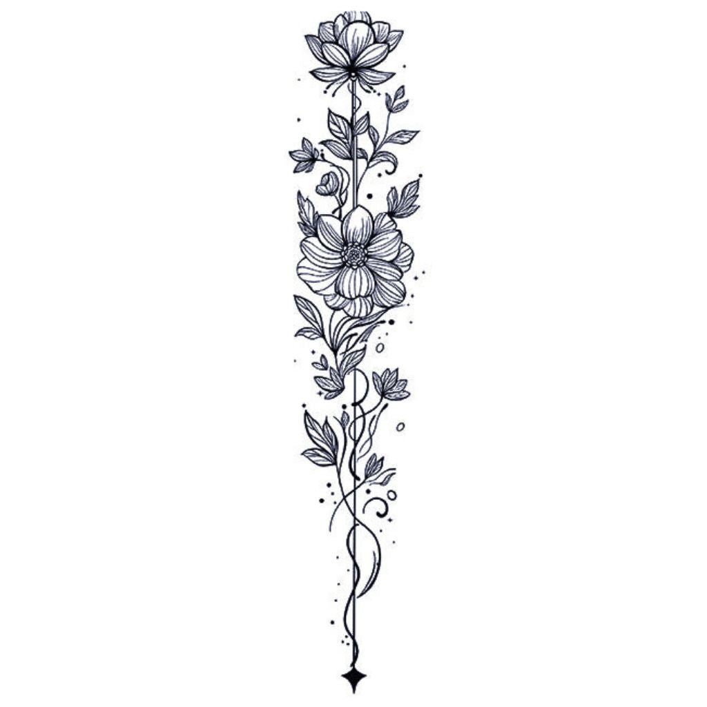 Floral Vine Garland Tattoo - 2 | Temporalis