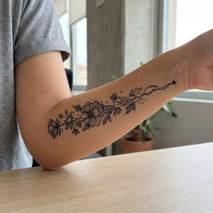 Floral Vine Garland Tattoo - 1 | Temporalis