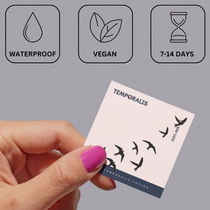 Flying Birds Silhouette Temporary Tattoo - 3 | Temporalis
