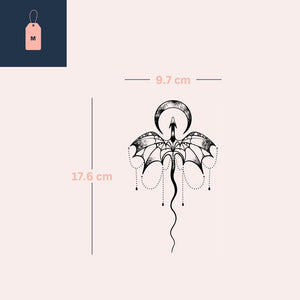 Flying dragon and crescent moon temporary tattoo - 4 | Temporalis