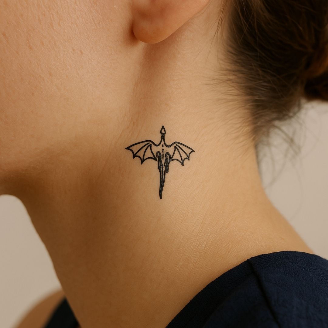 Flying dragon temporary tattoo - 1 | Temporalis
