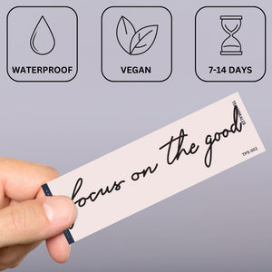 Focus on the good script temporary tattoo - 3 | Temporalis