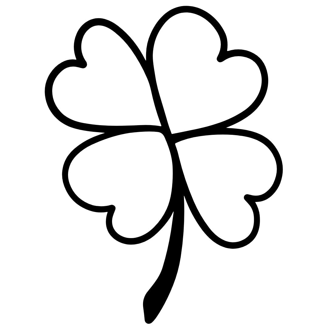 Four - leaf clover outline temporary tattoo - 2 | Temporalis