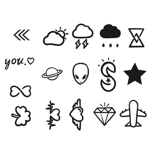 Funny Finger Tattoo Set 2 - Temporalis