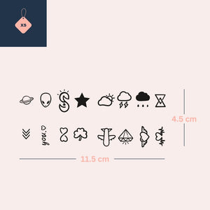 Funny Finger Tattoo Set 3 - Temporalis