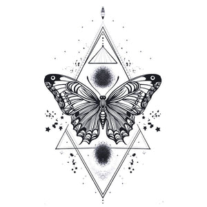Geometric Butterfly Tattoo - 2 | Temporalis