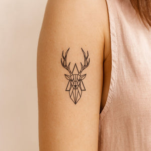 Geometric deer head temporary tattoo - 1 | Temporalis