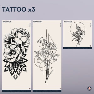 Geometric Flower - XL Tattoo Kit (3 tattoos) 1 - Temporalis